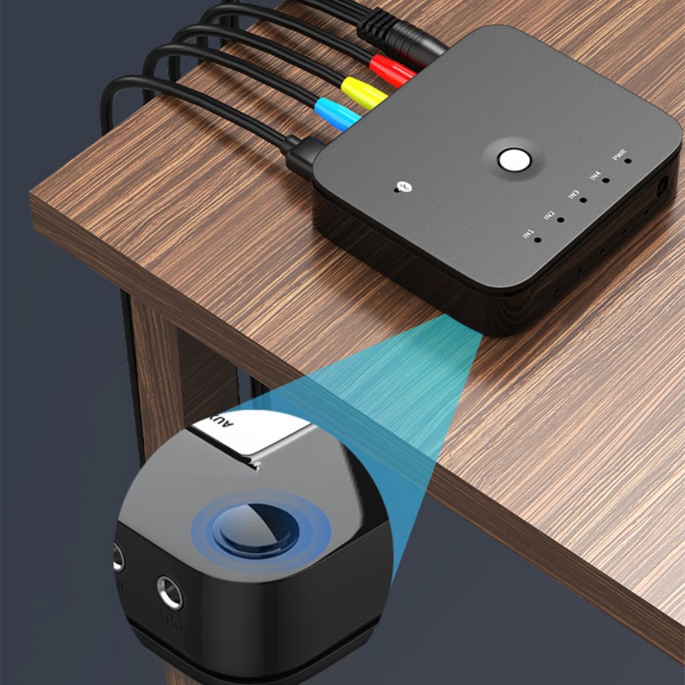 3.5mm Audio Adapter Switcher Laptop Remote Control Bluetooth Receiver Switch Box