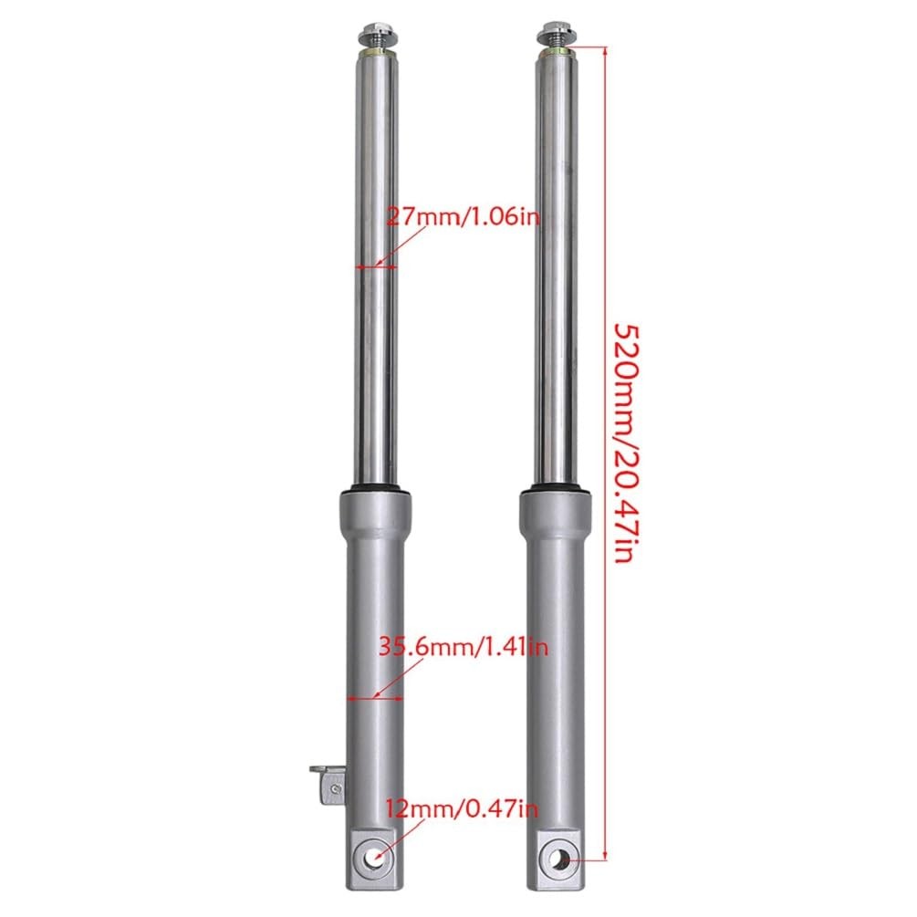 520mm Dirt Bike Front Forks with Triple Tree Clamp and 60/100-12 Wheel Kit