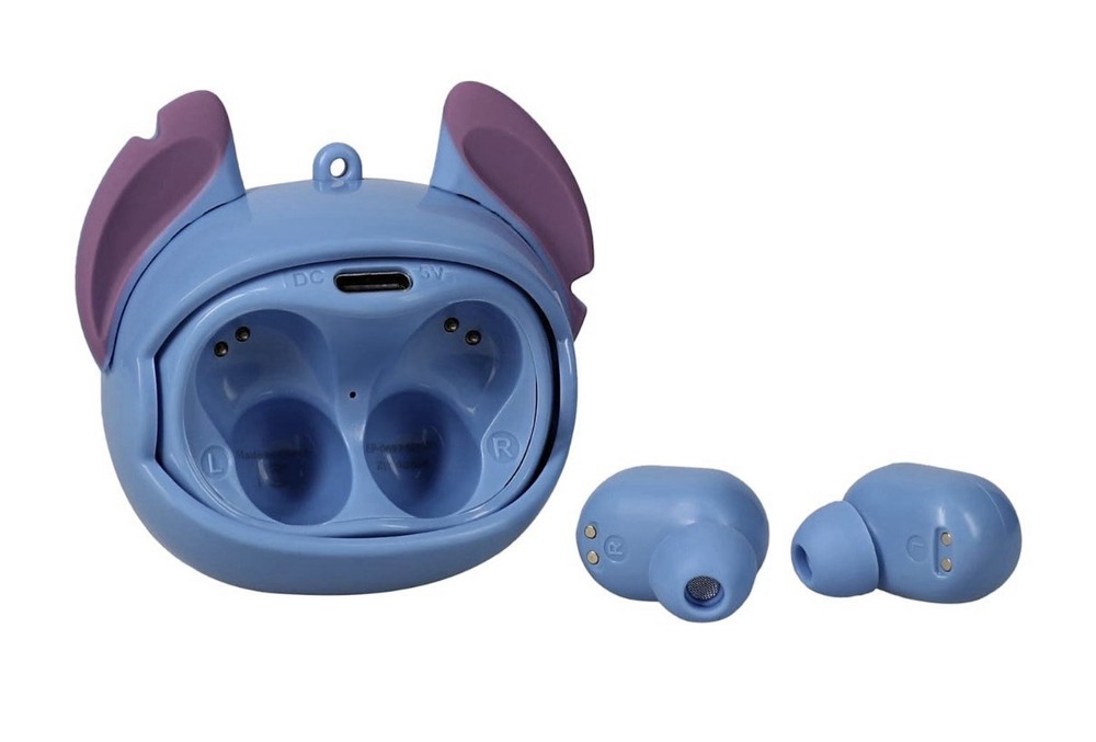 Disney Stitch True Wireless Bluetooth Earbuds Flipping Faces Charging Case