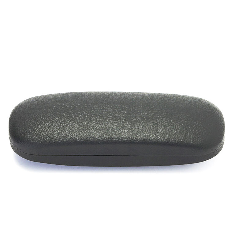 NEW Clam Shell Hard Eyeglasses PU Glasses Case Black w/Microfiber Cleaning Cloth