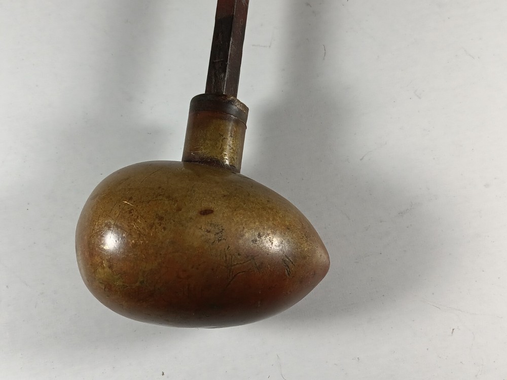 Antique & Unusual EGG / Teardrop Shaped Brass or Bronze Doorknobs Door Knobs
