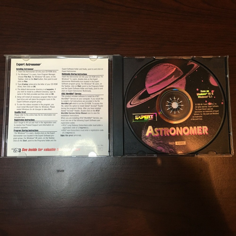 Expert Software Astronomer CD-ROM (Windows 3.1 and Windows 95)