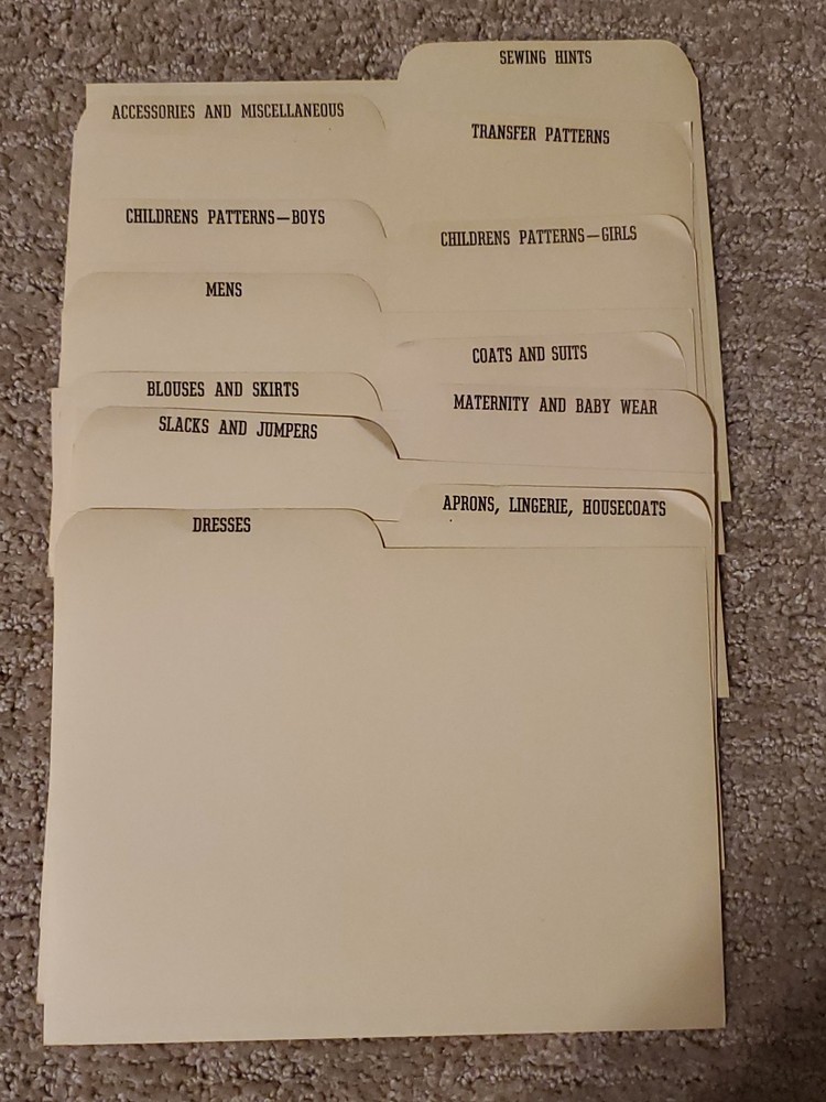 Dritz Sewing Pattern File Box Dividers