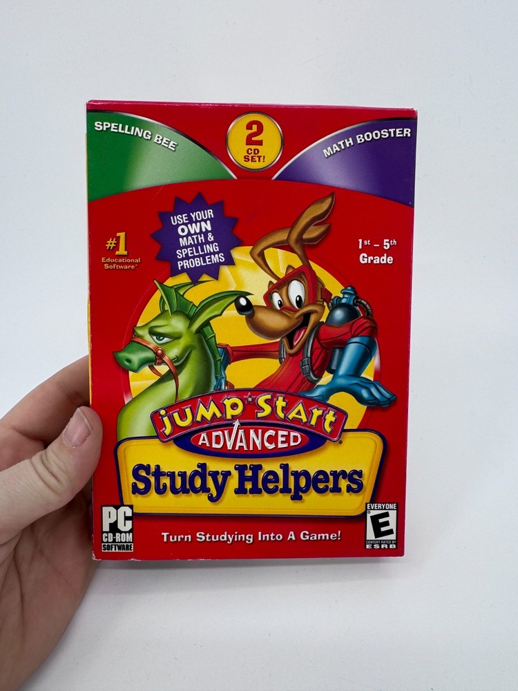 JumpStart Advanced Study Helpers 2 CD Set Math Booster Spelling Bee