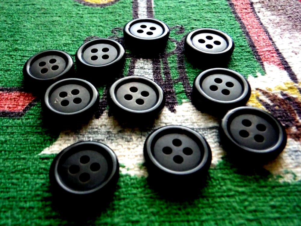 Antique genuine black horn buttons