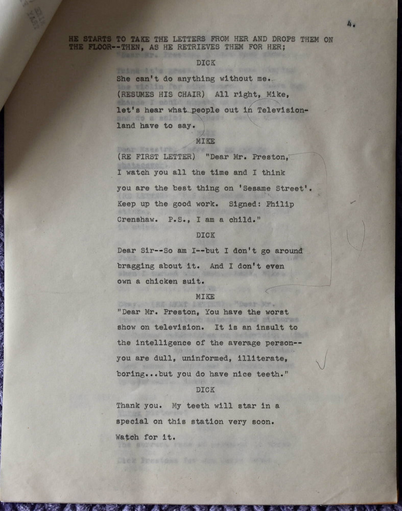 1970s The New Dick Van Dyke Show Original Type Written Screenplay Script