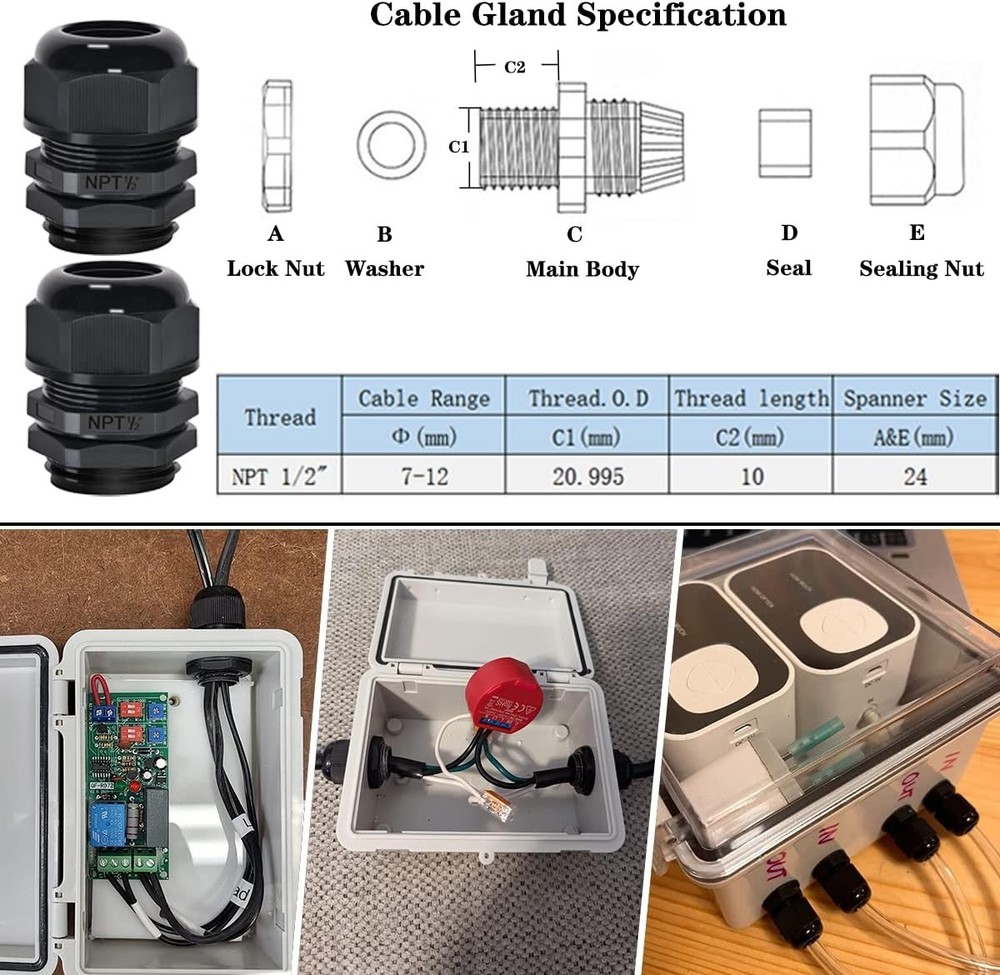 Junction Box ABS Plastic Dustproof Waterproof IP65 Electrical Boxes Hinged Shell