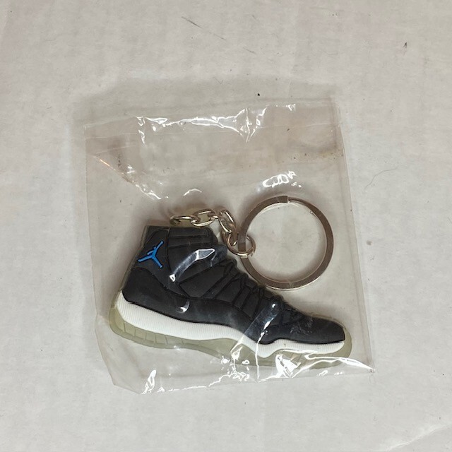 Jordan Sneaker Black White Clear Rubber Keychain