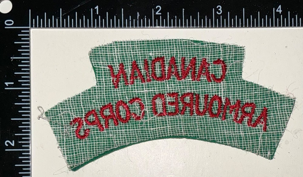 WWII Canada Canadian Armoured Corps Felt Patch Formation Title Flash