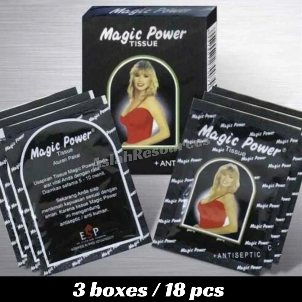 3 box (18 pcs) Magic Wet Tissue Super Antiseptic Longer Delayed Ejaculation pme
