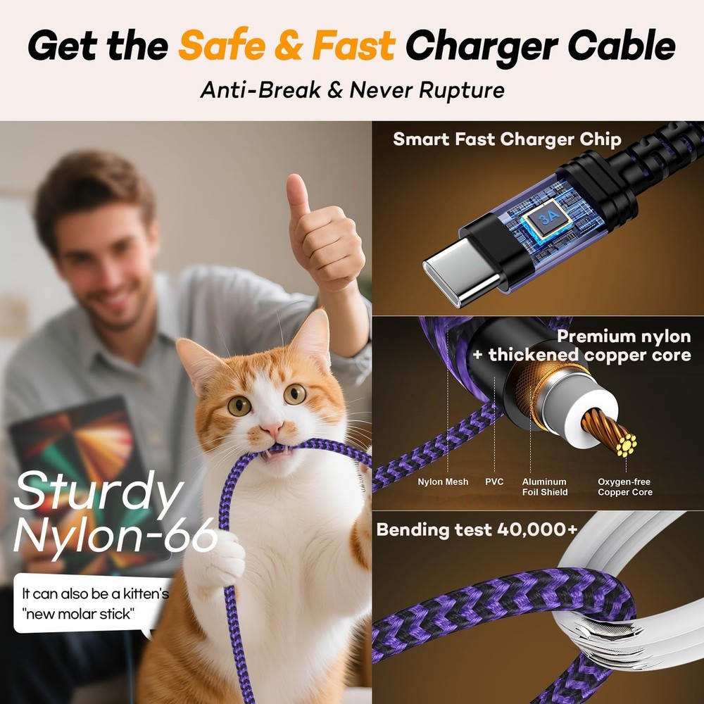 Amazon Tablets Charger Cord Replacement Fire Charging Cable for 6.6 feet, 6ft