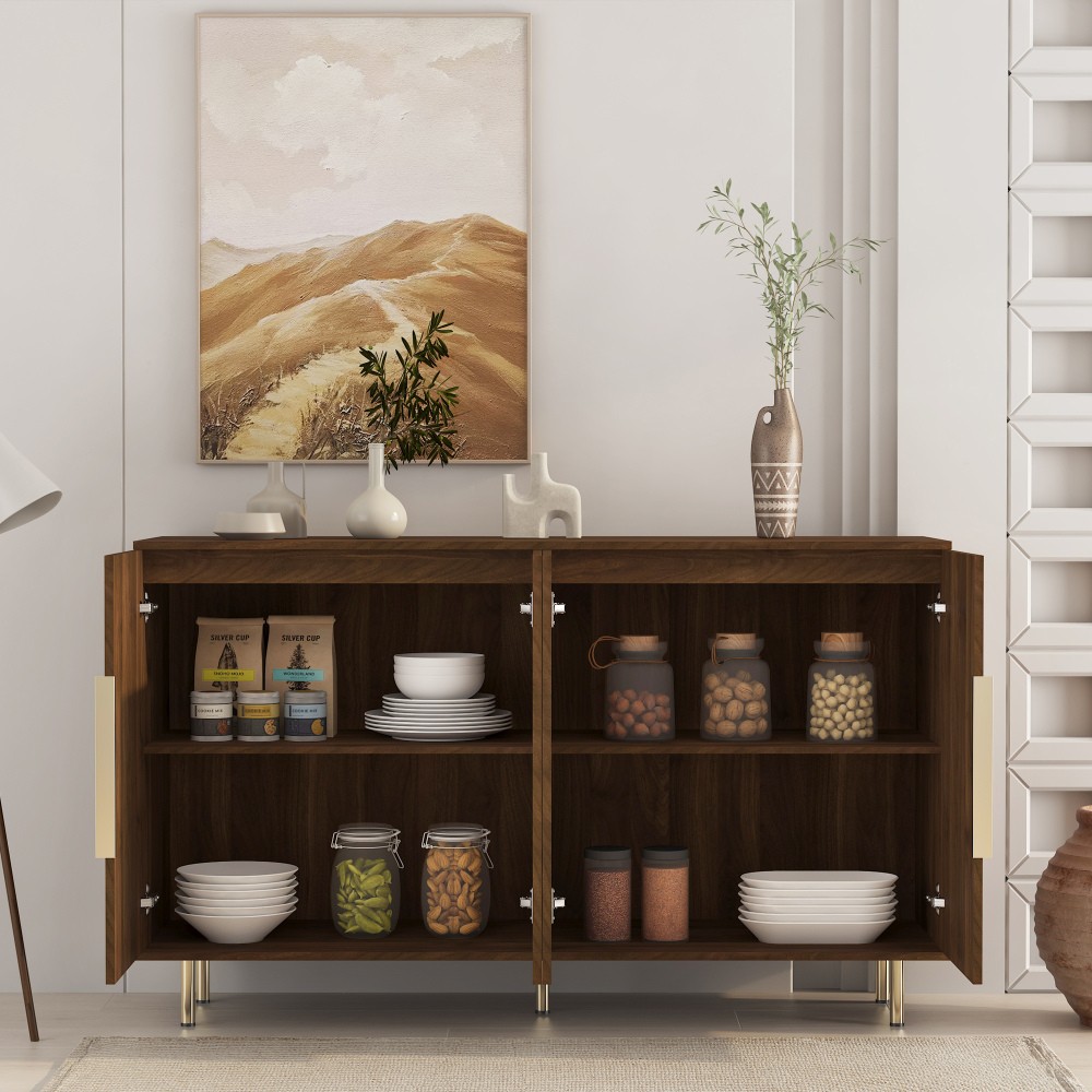 Modern Sideboard Buffet Cabinet Storage with Doors Drawer Adjustable Shelf