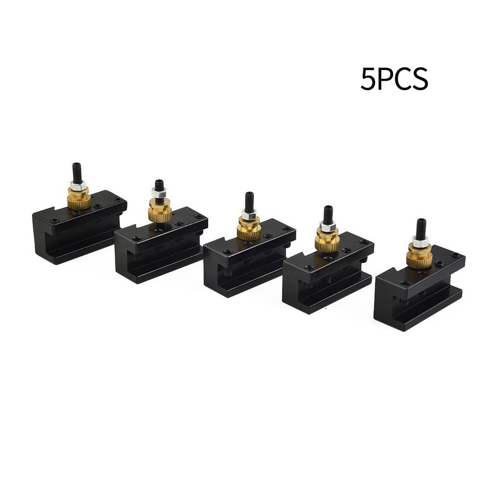 5pcs Black Quick Change Post 1/4-1/2 Iron Brass Kit For Mini Lathe Tool Holder