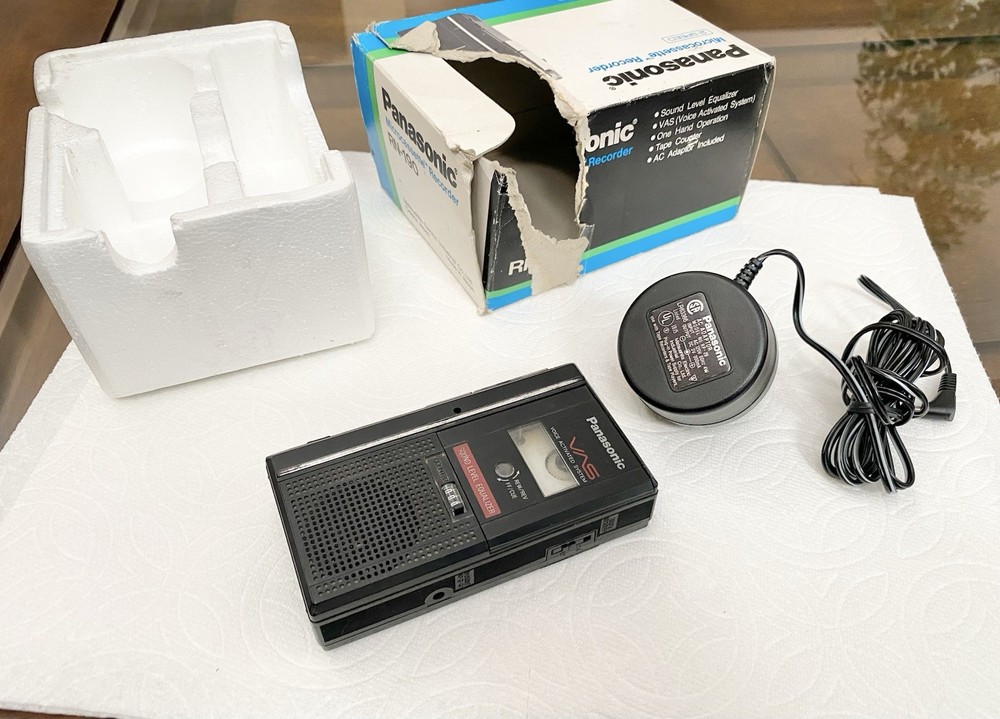 Panasonic RN-190 Microcassette Recorder, AC Adaptor. UNTESTED, Unknown Condition