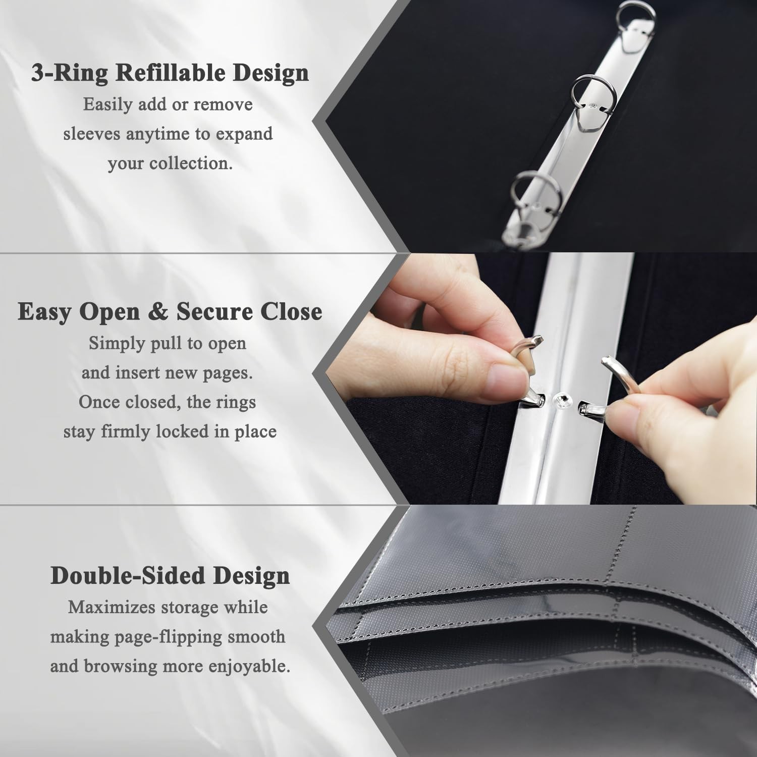 Toploader Binder, 9 Pocket Top Loader Card Binder for Trading Cards Top Loader