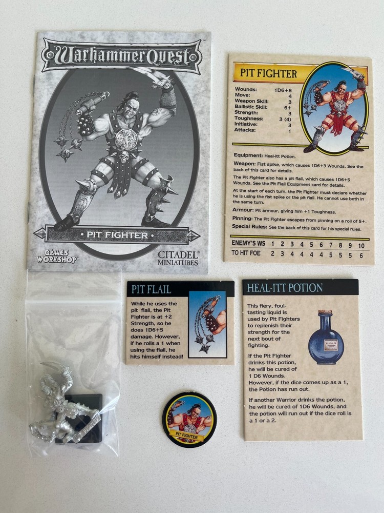 Pit Fighter | Complete Warrior Character Pack -No Box | Warhammer Quest 1995