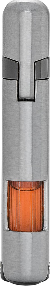 Palió Lazio Single Angled Jet Flame Cigar Lighter, Refillable Adjustable,Silver
