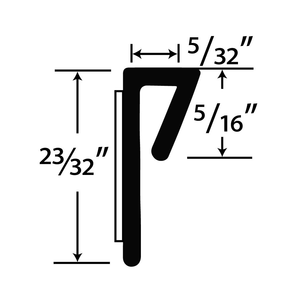 J Channel Fits Material 1/8" Black Styrene Cap Moulding w/Adhesive 8 Foot Length