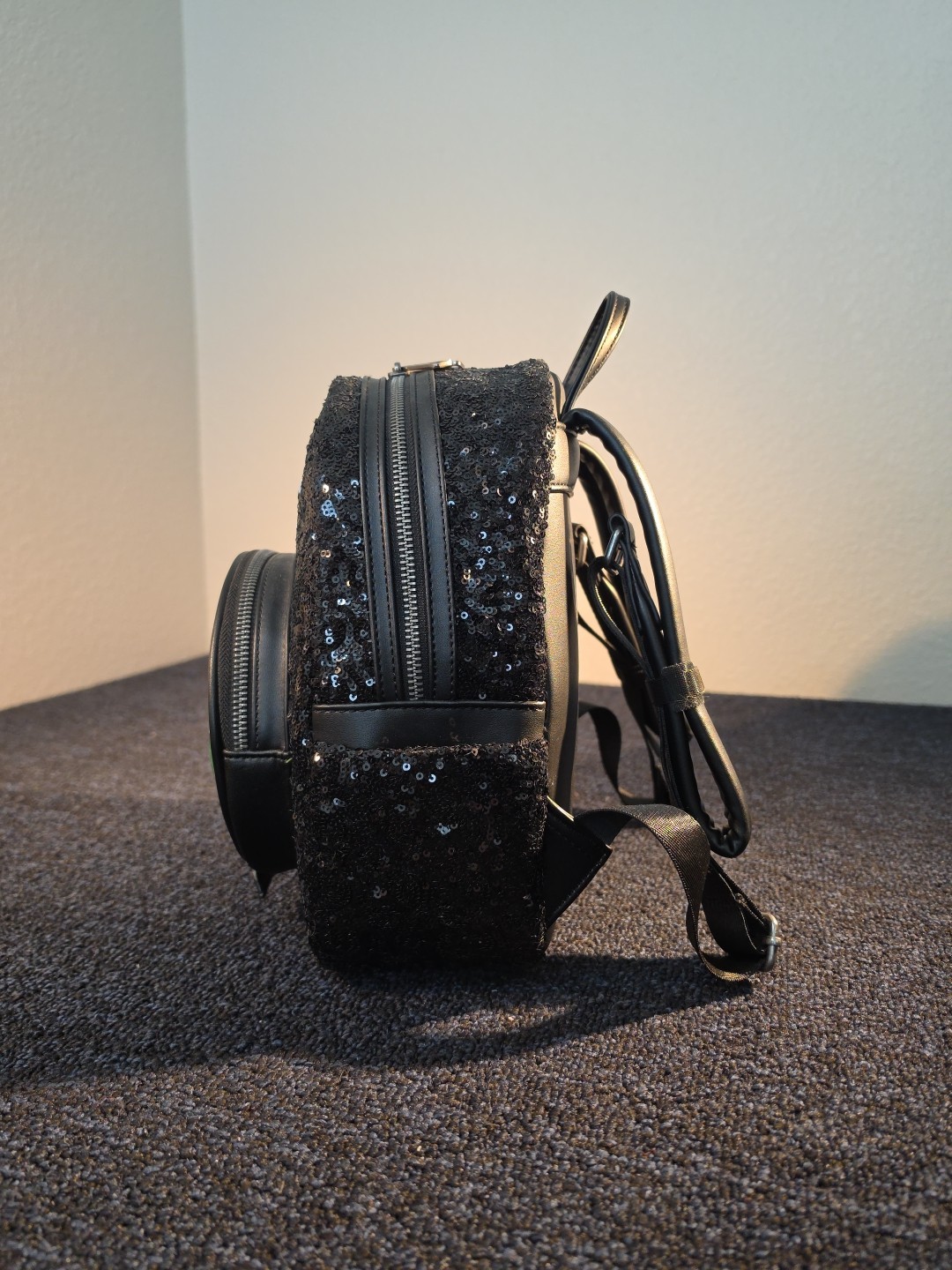 Loungefly Disney Villains Maleficent Dragon Sequin Snow Globe Mini Backpack