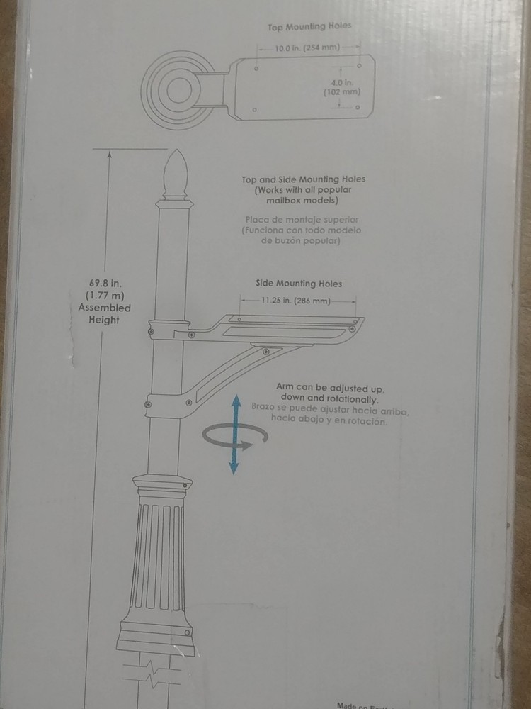 Hamilton Black In-Ground Steel Mailbox Post