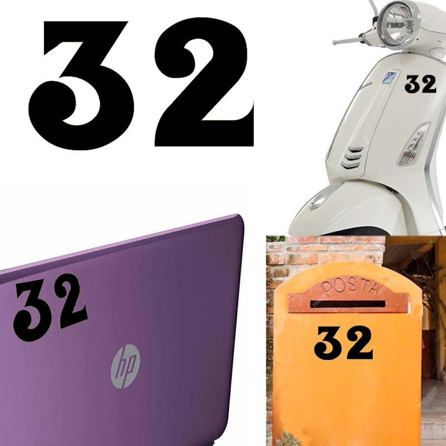 Sticker Vinyl Number 32 Version Euskal