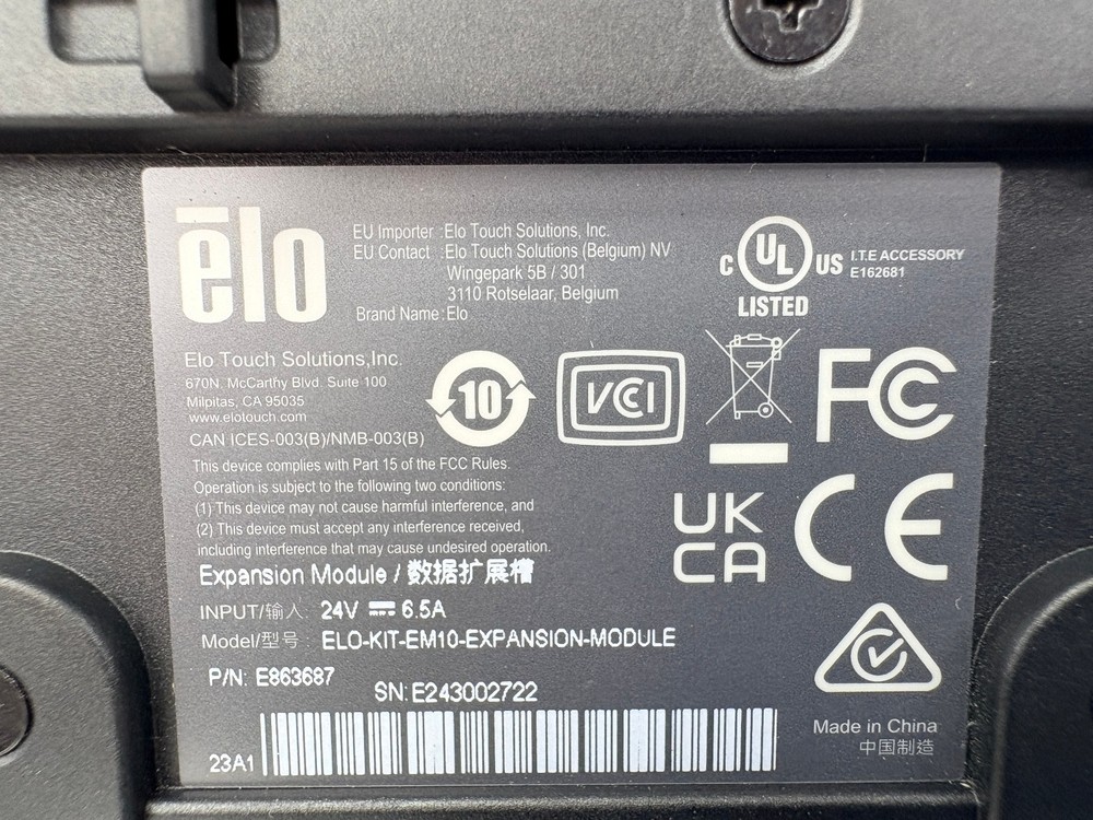 Pre Owned | Elo E863687 EM10 Expansion Module for M50 Mobile Computer - Black