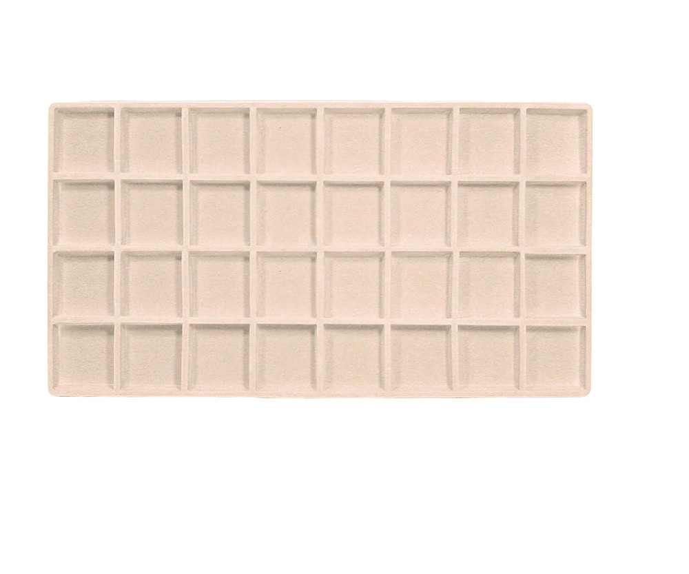 5 Beige 32 Compartment Display Tray Inserts