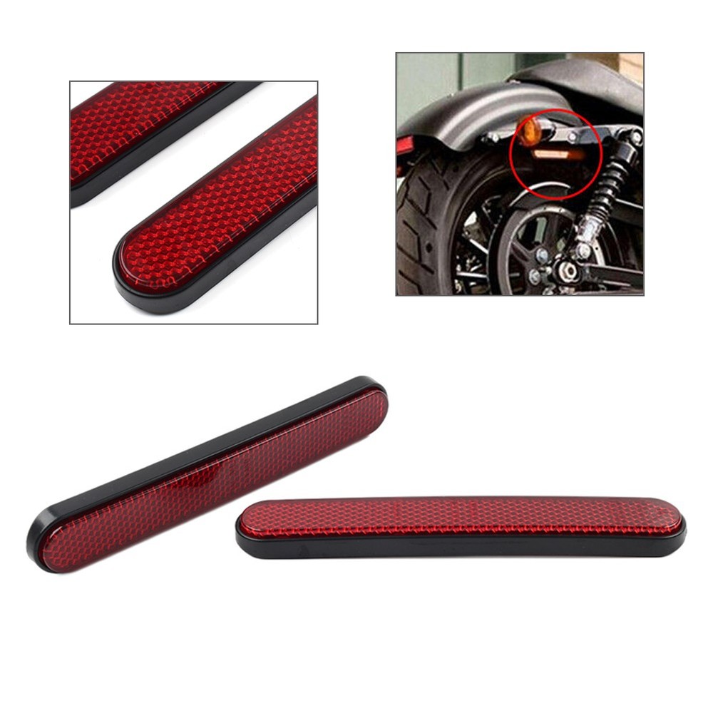 2Pcs Universal Front Rear Fork Leg Reflective Reflector Sticker For Harley