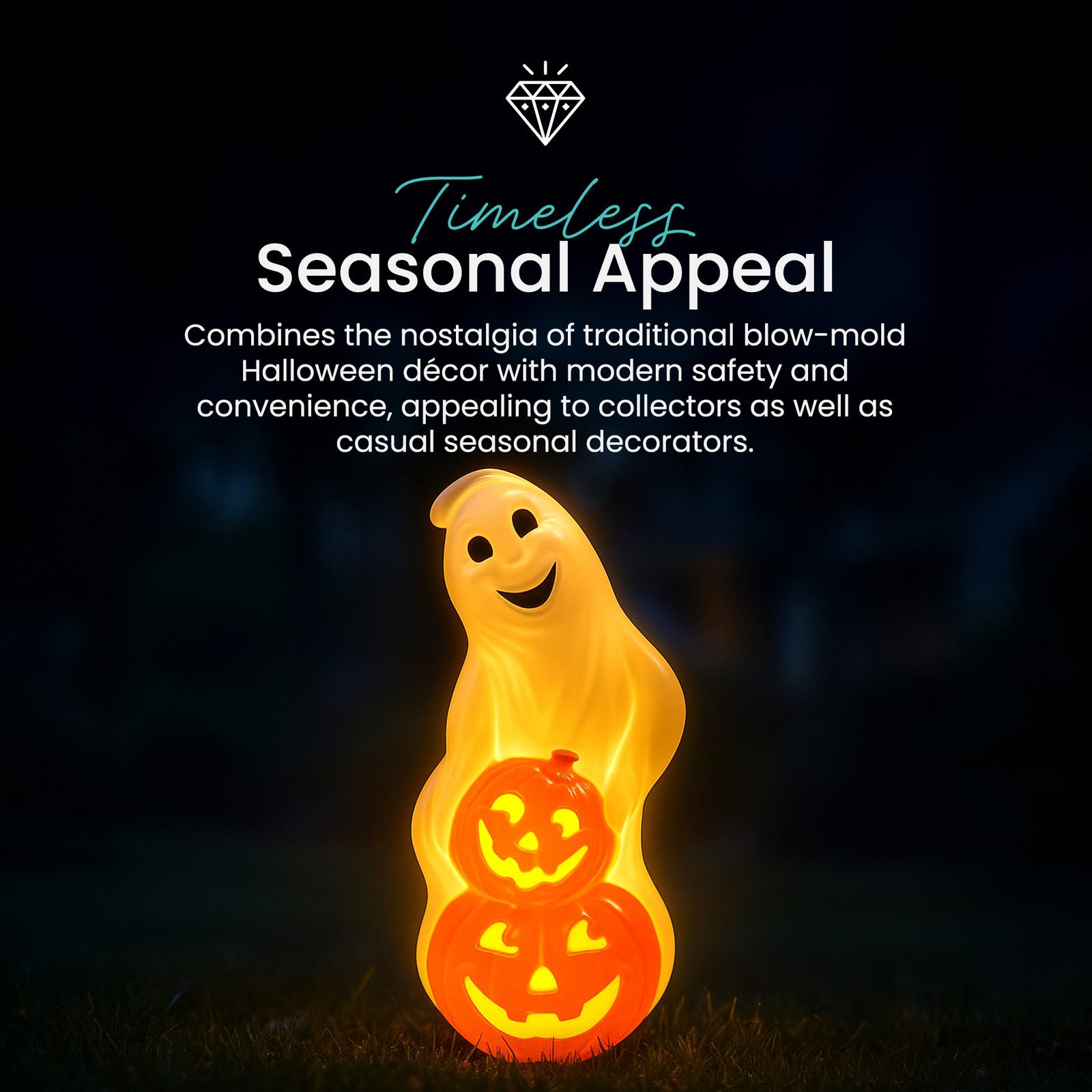 Union Products Light Up Ghost and Pumpkin Halloween Decoration (Open Box)