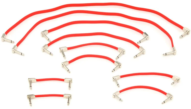 Ernie Ball P06404 Flat Ribbon Pedalboard Patch Cable - Right Angle to Right