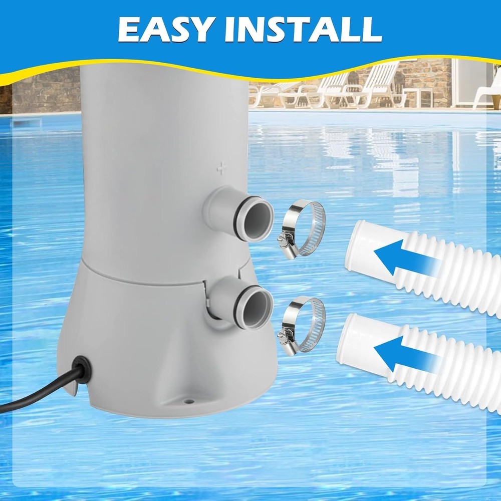 1.25" Diameter 3-Pack Pool Pump Hoses - Easy Install and Non-Toxic Design
