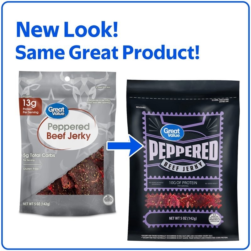 Great Value Peppered Beef Jerky, 5 Oz...