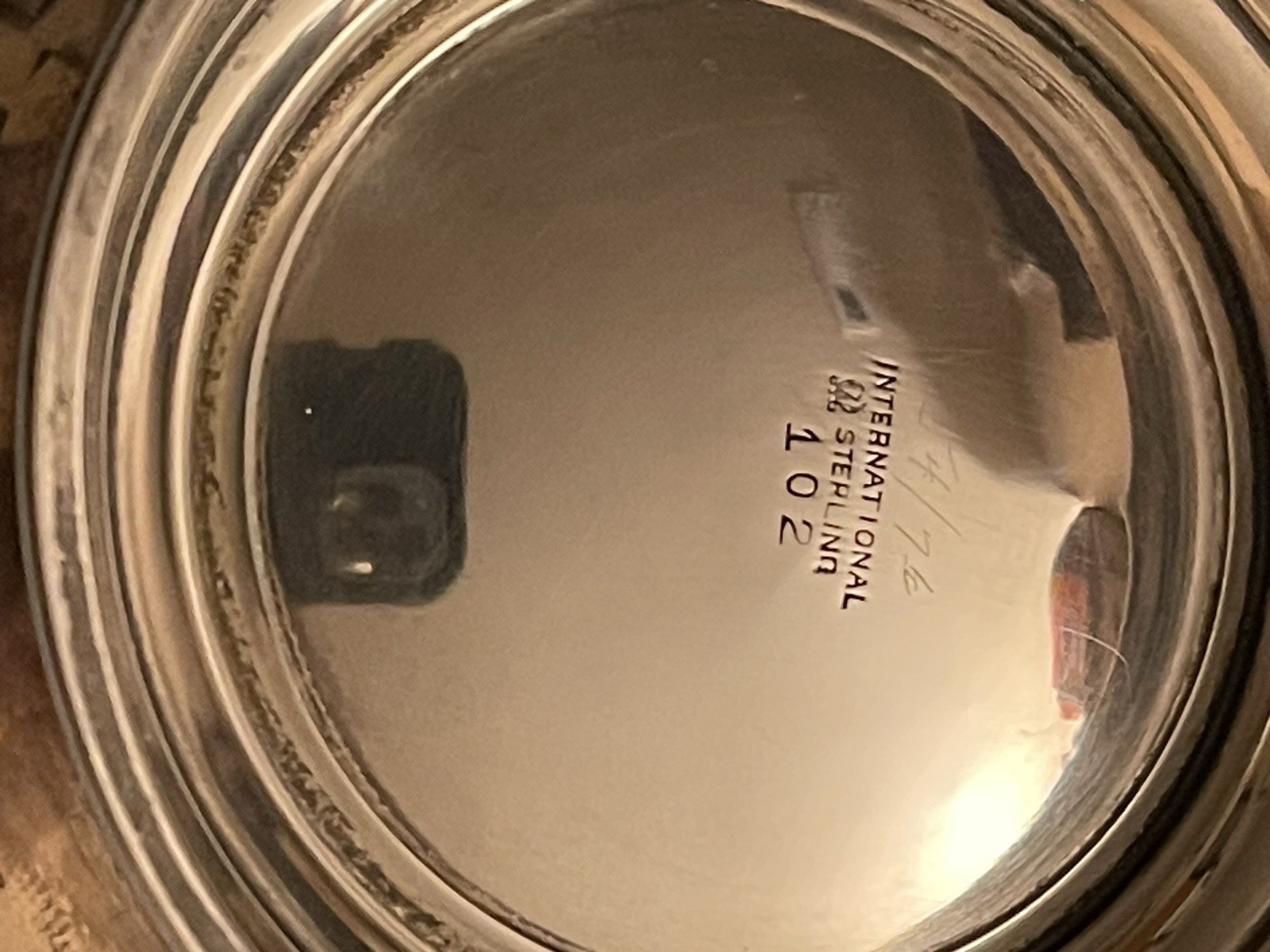 Vintage International Sterling 114 Grams Silver Footed Bowl Dish Rim Decoration