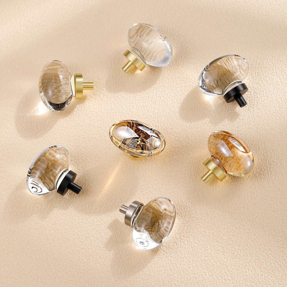 8 Pack Champagne Crystal Cabinet Knobs Gold Cabinet Knobs Glass Knobs For Dresse