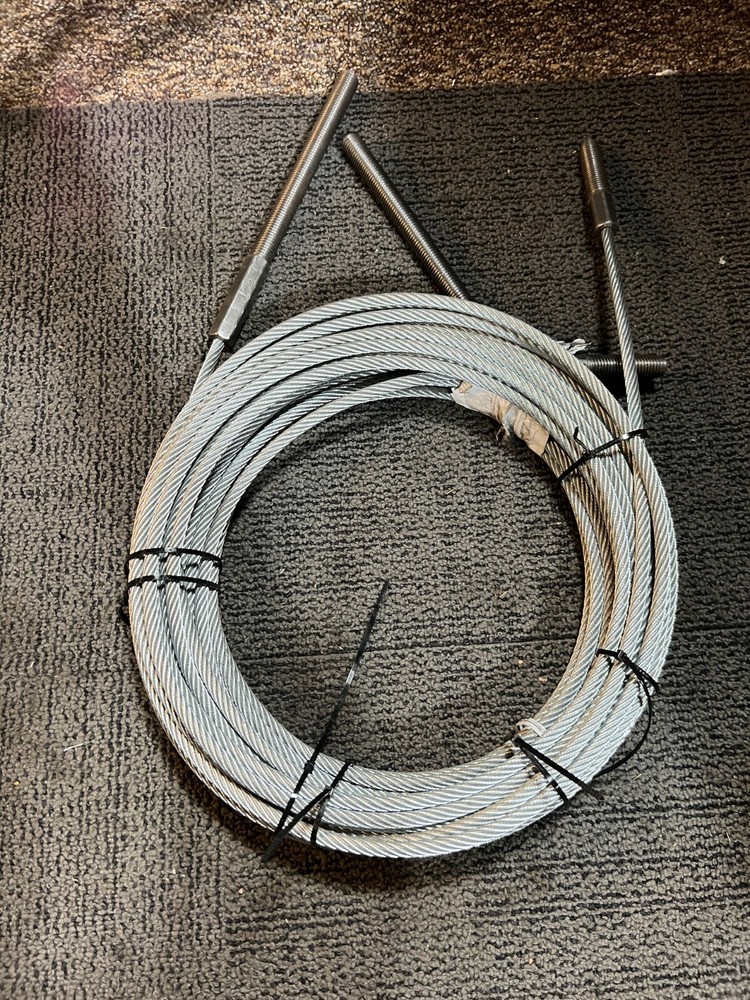 (QTY 2) Equalizer Cable Braided Steel Threaded Ends Silver Gray