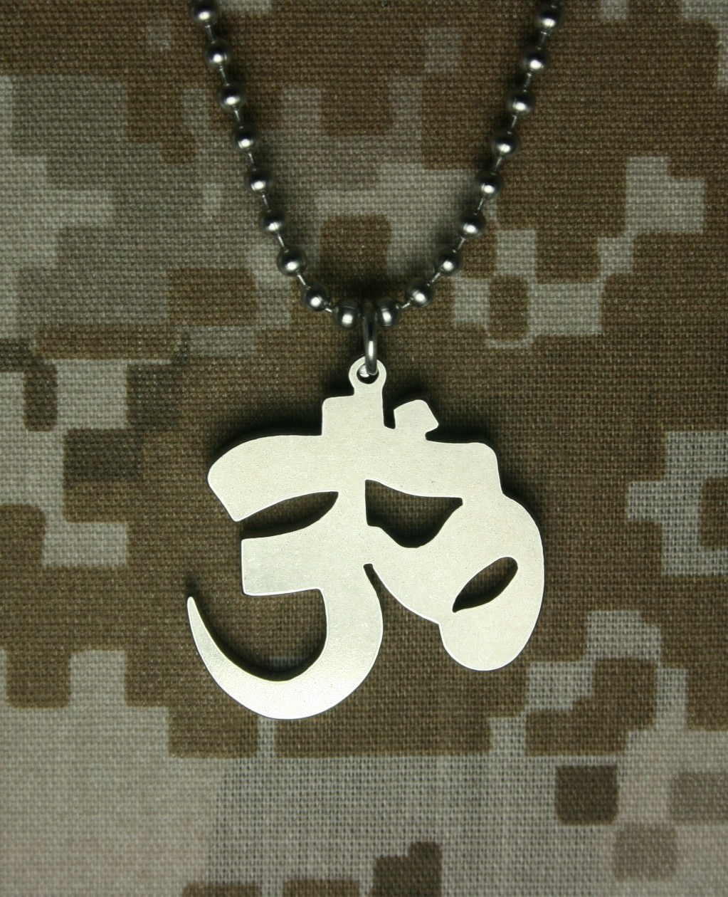 GI Jewelry US Military AUM Necklace HINDU JAIN BUDDHIST 24" Beaded Chain