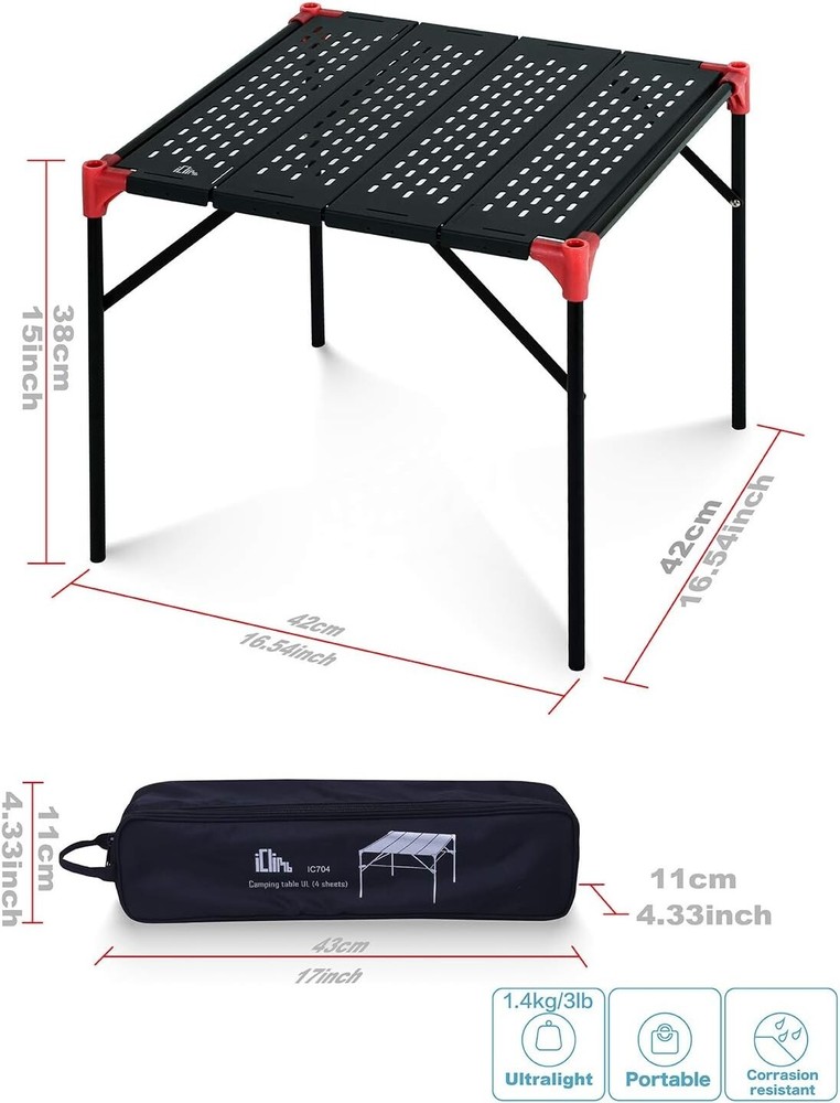Large Tabletop Folding Table - Compact Aluminum Design for Beach & BBQ Parties