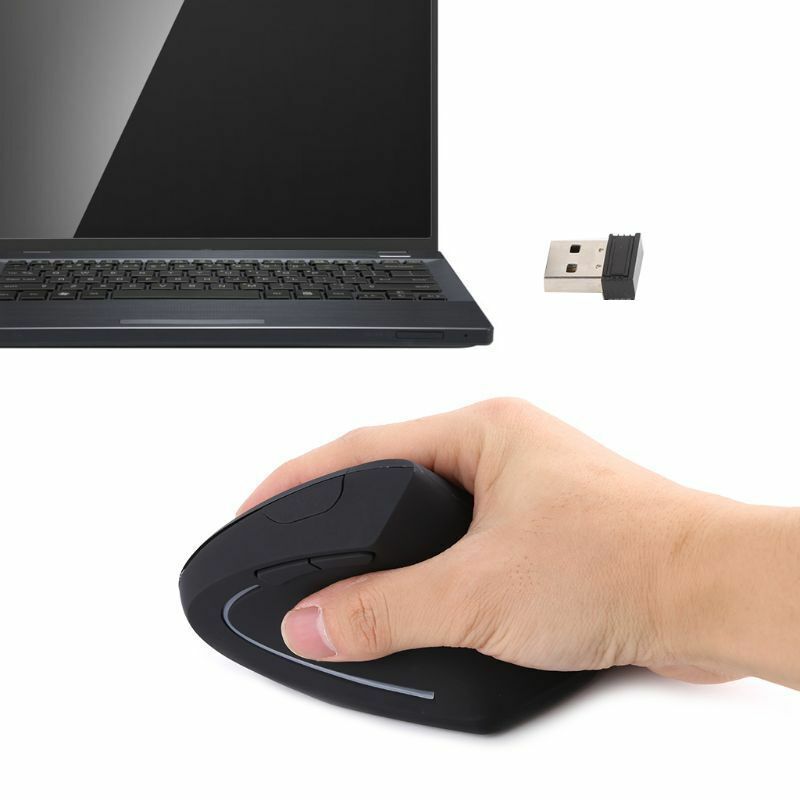 2.4G 1600DPI Wireless Mouse Ergonomic Vertical Optical USB Mice NEW