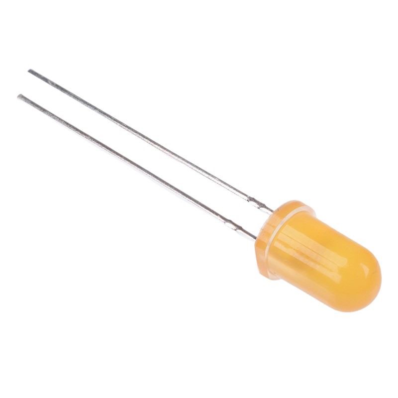 100 x Amber 5mm Diffused LED 30mcd 60°