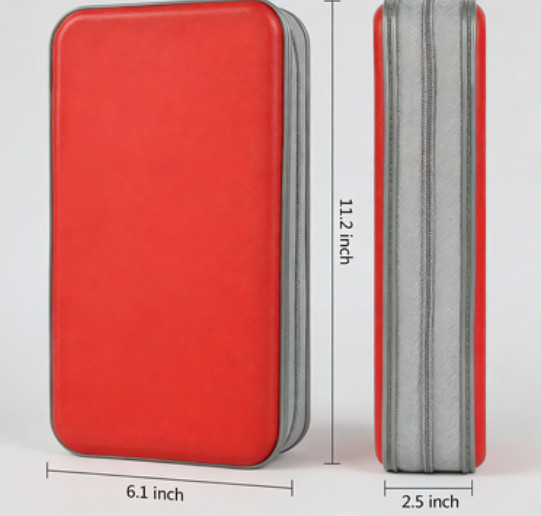 Red 96-Disc CD/DVD Storage Case