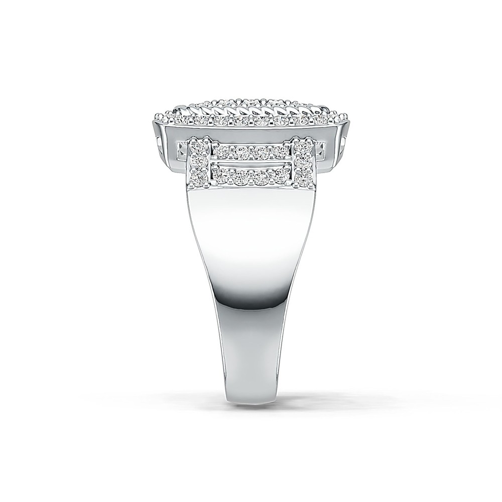 Sterling Silver Ring Square-Shaped with White Topaz or Moissanite