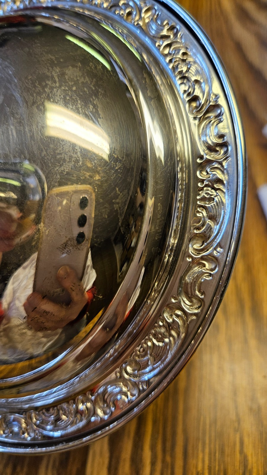 Vintage Gorham Sterling Silver Rose Scroll 1240 Pedestal Compote Candy Dish