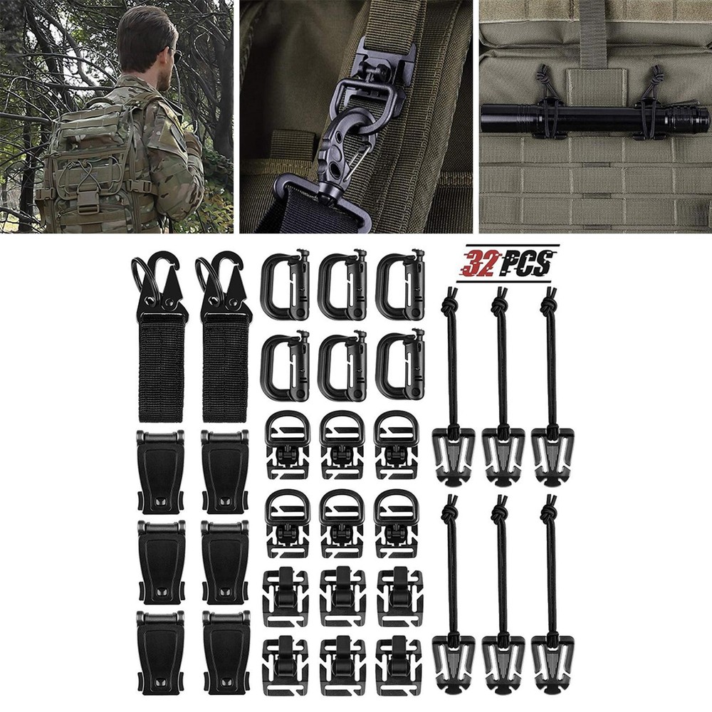 Malice Clips Ring Backpack 360 D Molle Bag Webbing Attachments Carabiner Molle