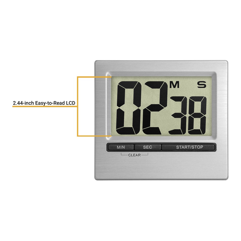38.2013.54 La Crosse Technology TFA Digital Countdown Timer & Stopwatch - Silver