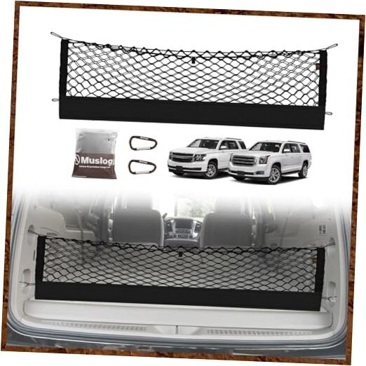 Envelope Style Trunk Cargo Net Compatible with 2015-2020 Chevy Suburban, GMC