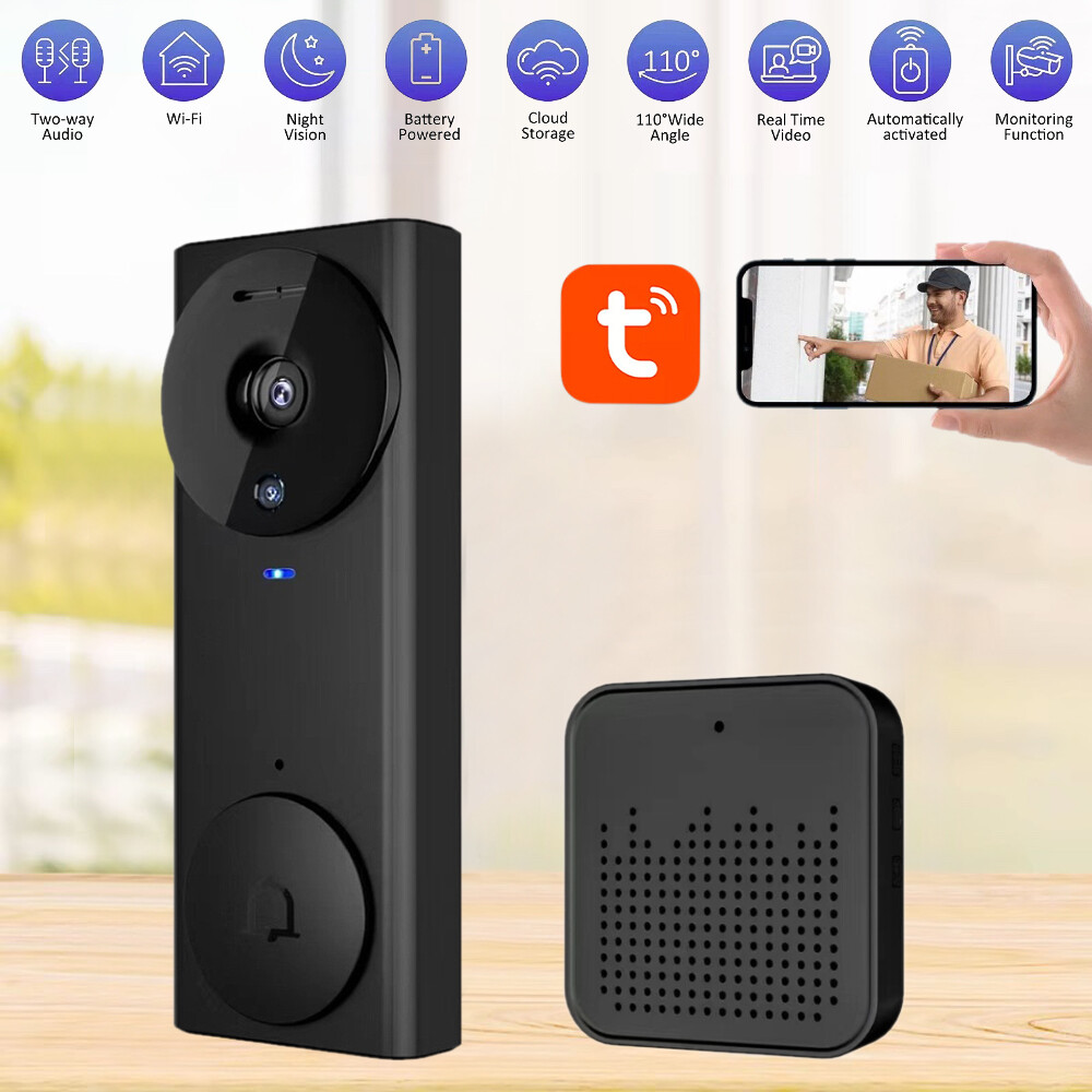 Smart Wifi Ring Doorbell Security Intercom Night Vision Video Camera Door Bell