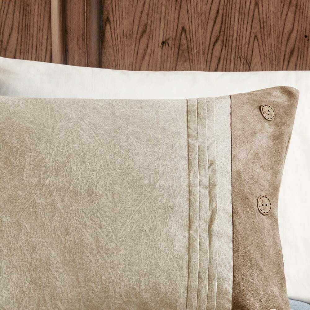 Neutral Beige Tan Microsuede Earth Tone 7pc Comforter Set Queen Cal King Bedding