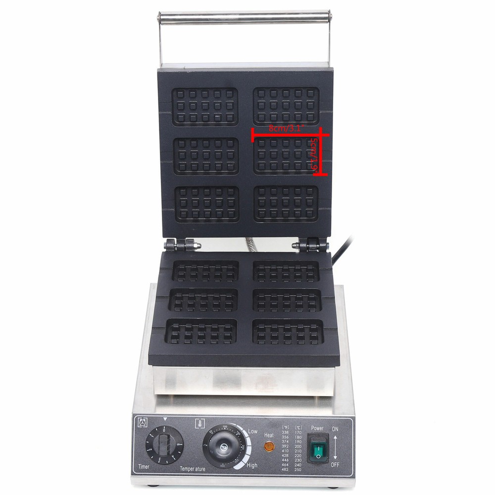 6-Grid Waffle Making Machine, Waffle Maker Machine for Home Cake Shop 1750W