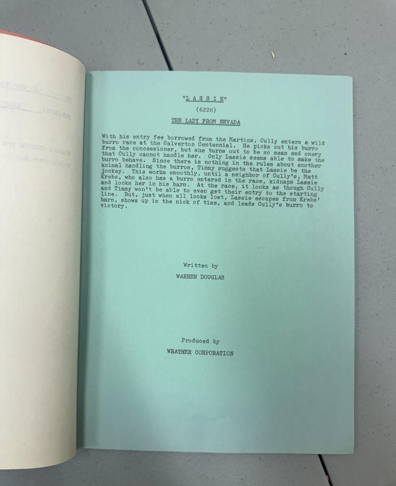 Lassie Tv Show Script "The Lady From Nevada"