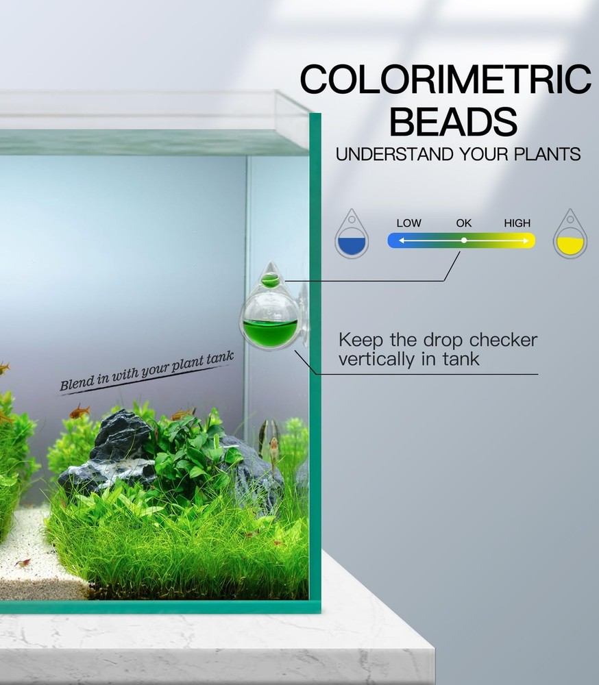 Aquatic Co2 Drop Checker Detachable Tear Drop Shape Without Solutionupgraded Ver